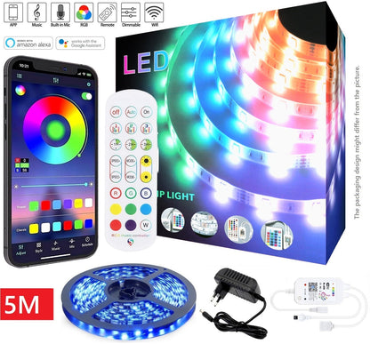 Intelligente LED-Streifenlichter App Musik Alexa RGB