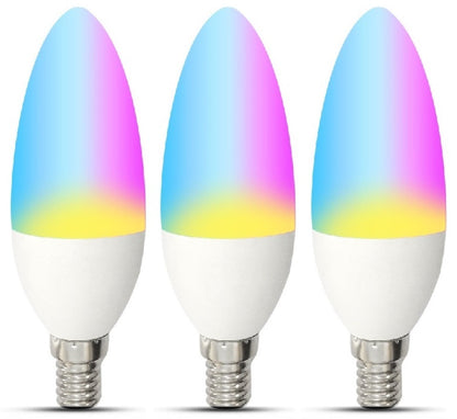 Smart Bulb E14 Lamp 5W LED Lights WiFi App Music Alexa RGB White Dimmable